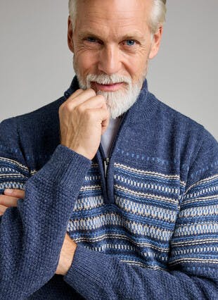 Fairisle Zip Neck Jumper