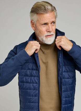 Quilted Fleece Zip Up Jacket