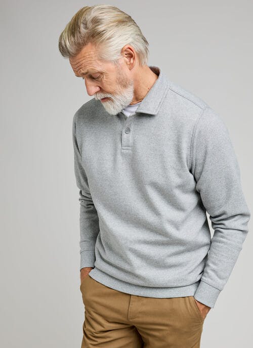 Cotton Rich Polo Neck Sweatshirt