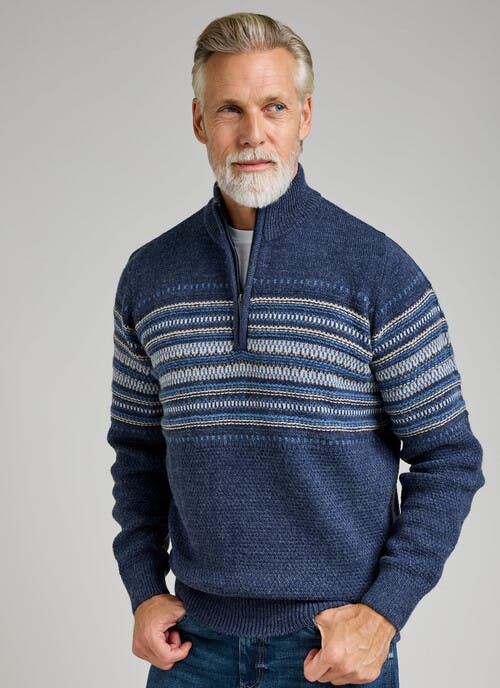 Fairisle Zip Neck Jumper