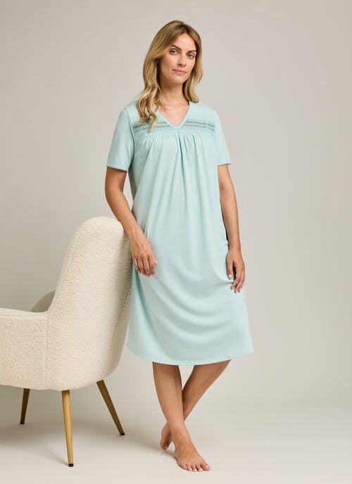 Cotton Rich Lace Trim Nightdress