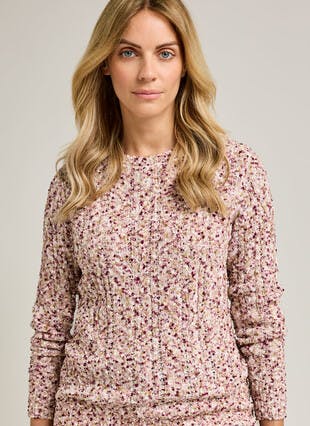 Textured Bobble Knit Crew Neck Jumper