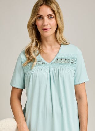 Cotton Rich Lace Trim Nightdress