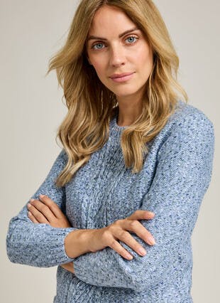 Cable Nep Knit Crew Neck Jumper