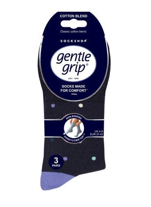 3pk  Cotton Rich Polka Dot Socks