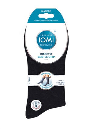 3 Pack Black Diabetic Socks