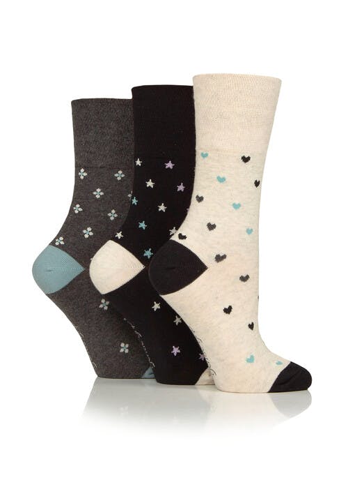 3pk  Cotton Rich Pattern Socks