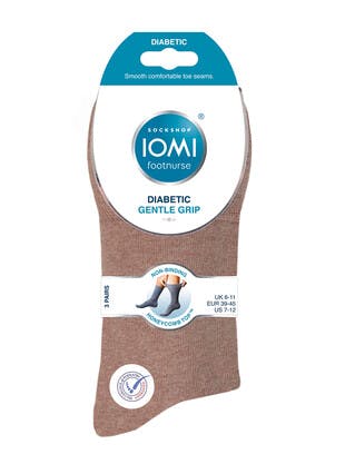 3 Pack Brown Diabetic Socks
