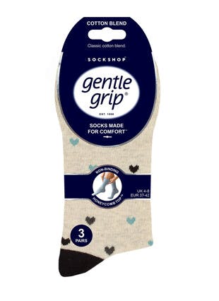 3pk  Cotton Rich Pattern Socks