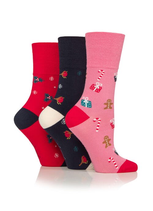 3pk  Bamboo Festive Socks 