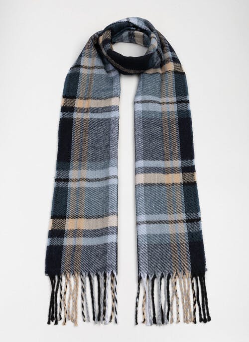 Tassled Check Scarf