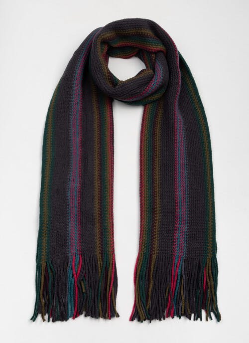 Stripe Knit Scarf 