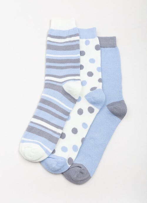 3pk Termal Spot & Stripe Socks