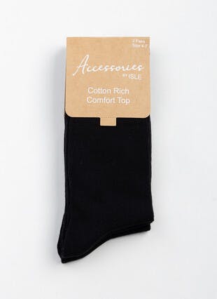 3pk Cotton Rich Comfort Top Socks
