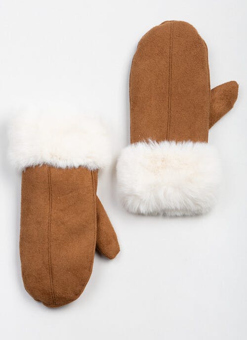 Faux Suede Fur Lined Mitten