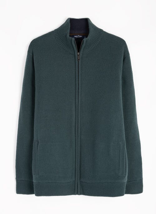 Textured Knit Faux Fur Lined Cardigan