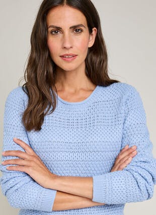 Textured Stitch Crew Neck Jumper