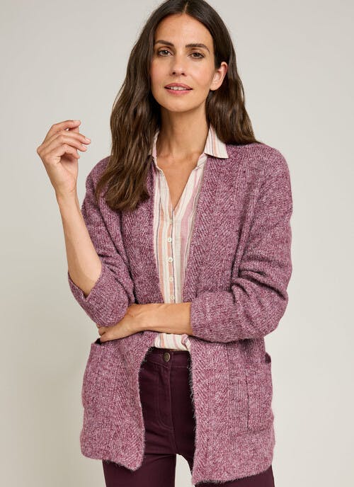 Wool Blend Ribbed Edge to Edge Cardigan