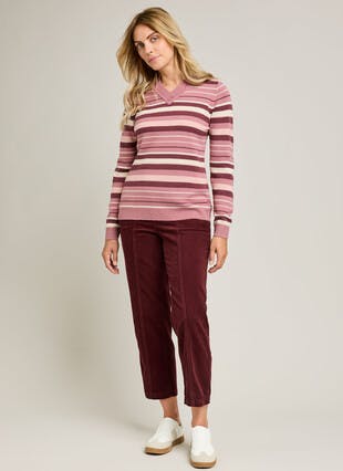 Straight Leg Pull On Cord Trouser