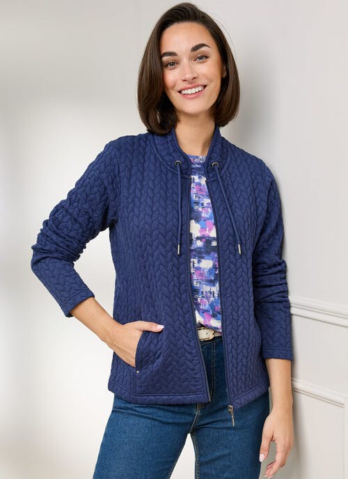 Quilted Funnel Neck Jacket 