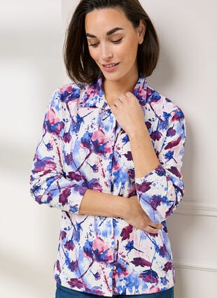 Warm Touch Jersey Print Blouse