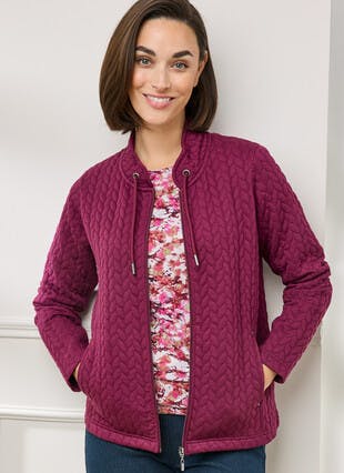 Quilted Funnel Neck Jacket 