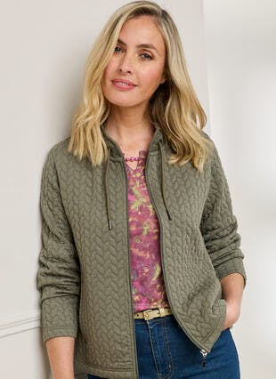 Quilted Funnel Neck Jacket 