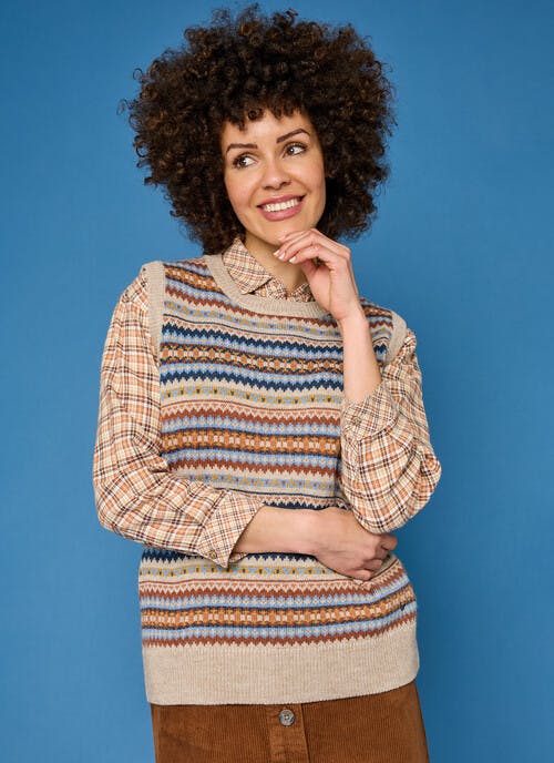 Wool Blend Fairisle Knitted Vest