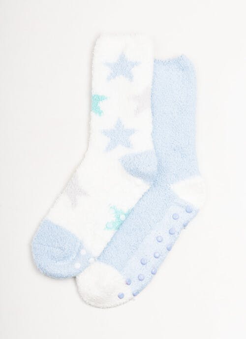 2pk  Star Cosy Slipper Socks