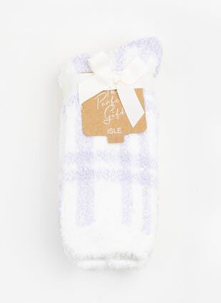 2pk  Check Cosy Slipper Socks