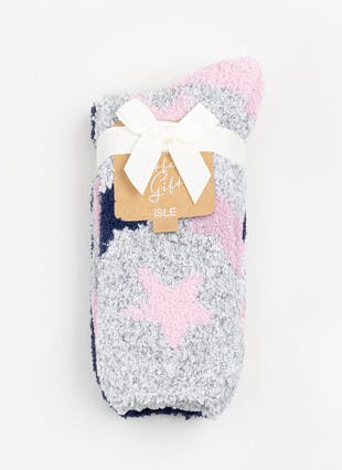 2pk  Star Cosy Slipper Socks