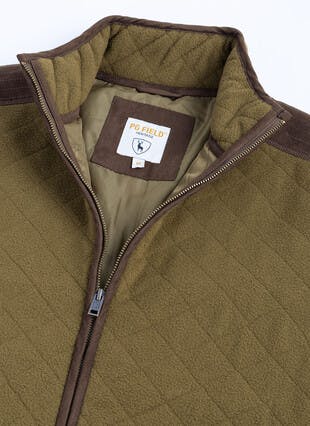 Quilted Fleece Zip Up Gilet