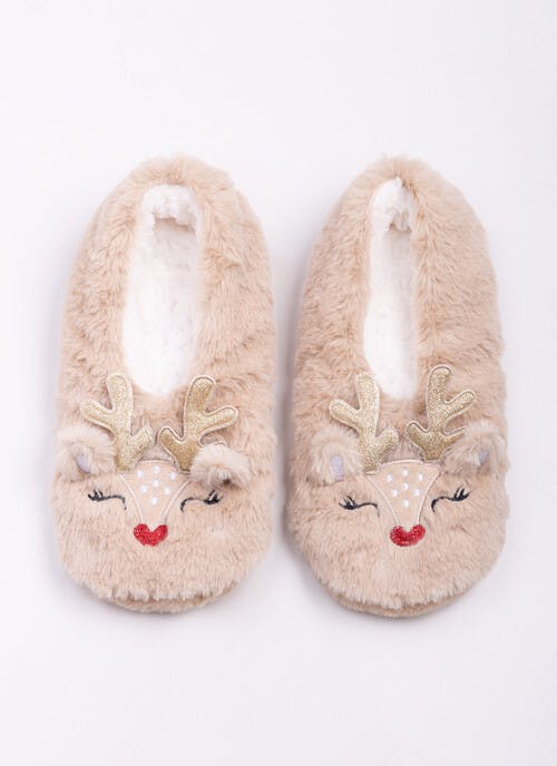 Cosy Lined Reindeer Slipper Sock