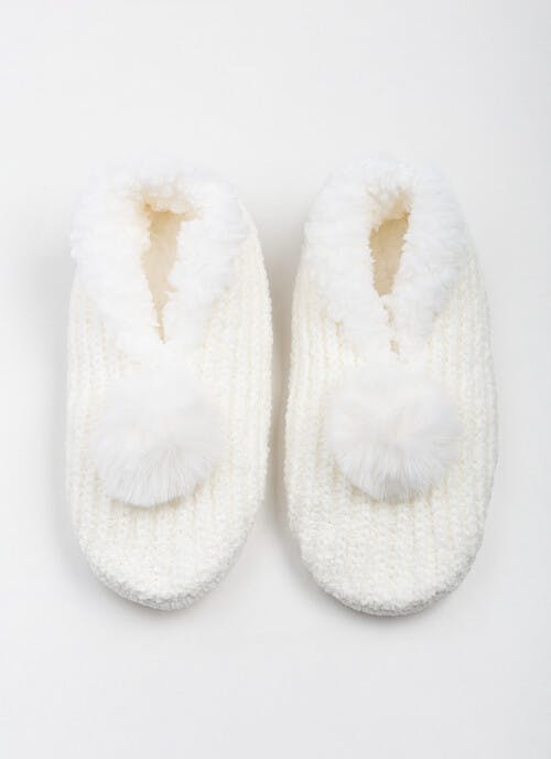 Cosy Lined Pom Pom Slipper Socks 