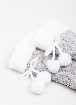 Cosy Lined Knit Slipper Socks
