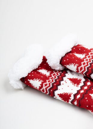 Cozy Lined Fairisle Slipper Socks