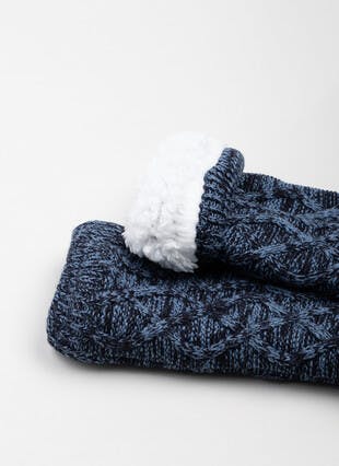 Cosy Lined Cable Knit Slipper Socks