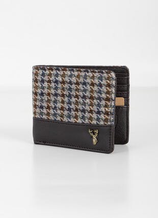 Tweed Wallet In Houndstooth Check