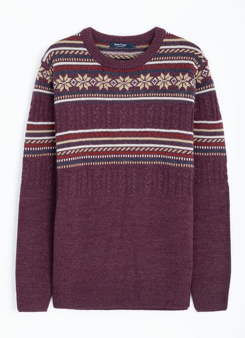 Fairisle Crew Neck Jumper With Wool