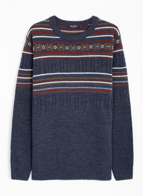 Fairisle Crew Neck Jumper With Wool