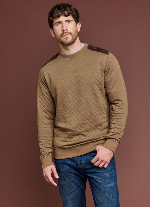 Cotton Blend Crew Neck Sweatshirt