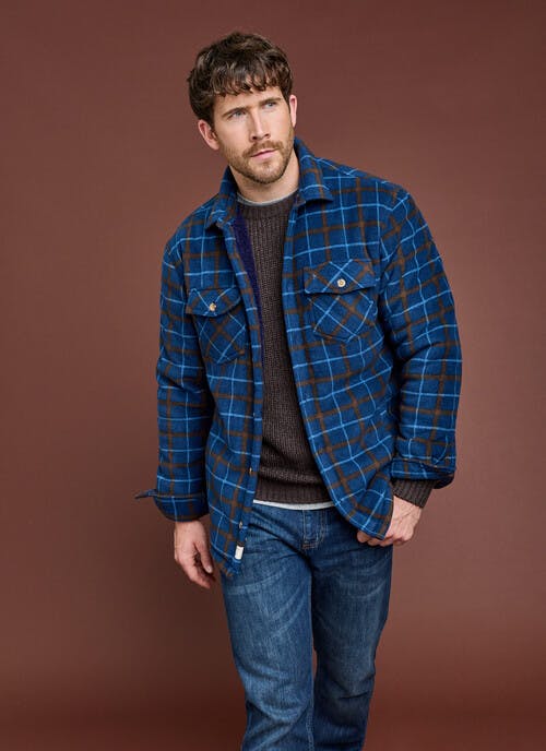 Checked Fleece Long Sleeve Overshirt
