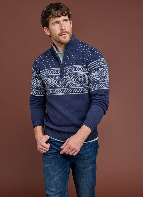 Fairisle Zip Neck Jumper
