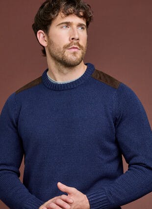 Textured Knit Crew Neck Jumper