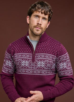 Fairisle Zip Neck Jumper