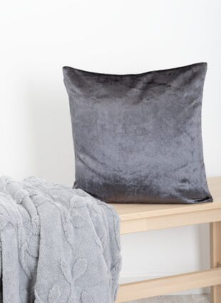 Textured Velvet Grey Cushion