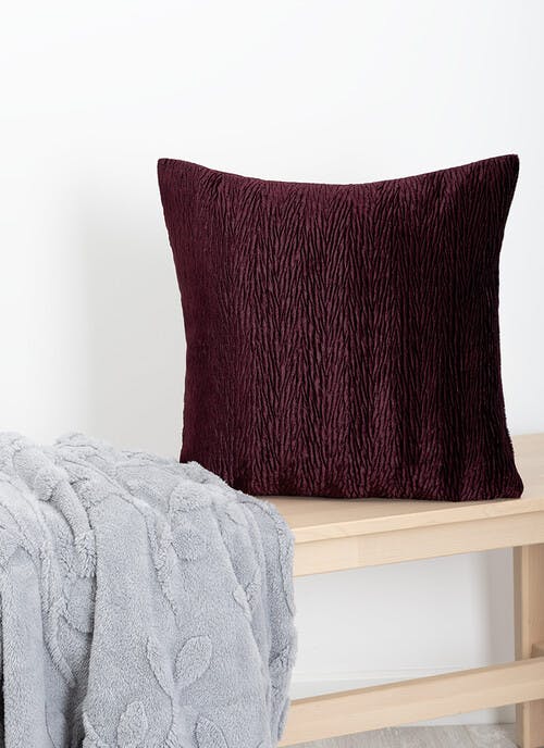 Textured Velvet Plum Cushion