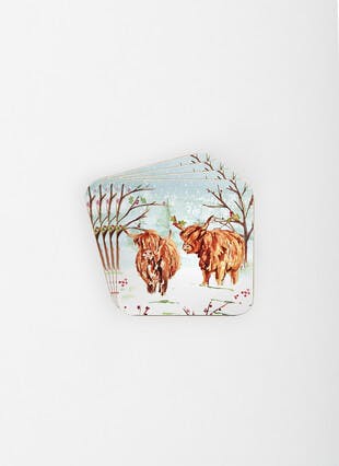 Highland Cow Coaster Set 4 