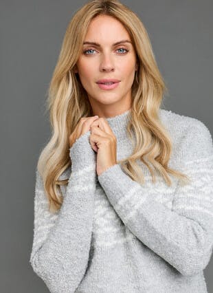 Wool Blend Fairisle Boucle Turtle Neck Jumper