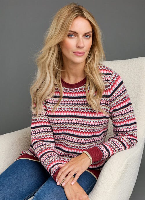 Fairisle Lurex Trim Jumper